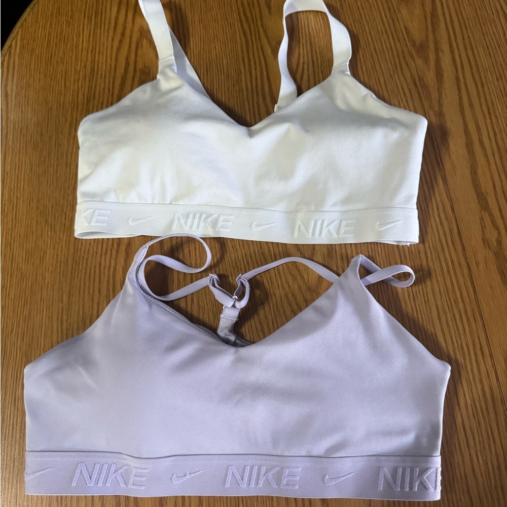 Nike Indy Dri-FIT Light Purple and White Sports Bra